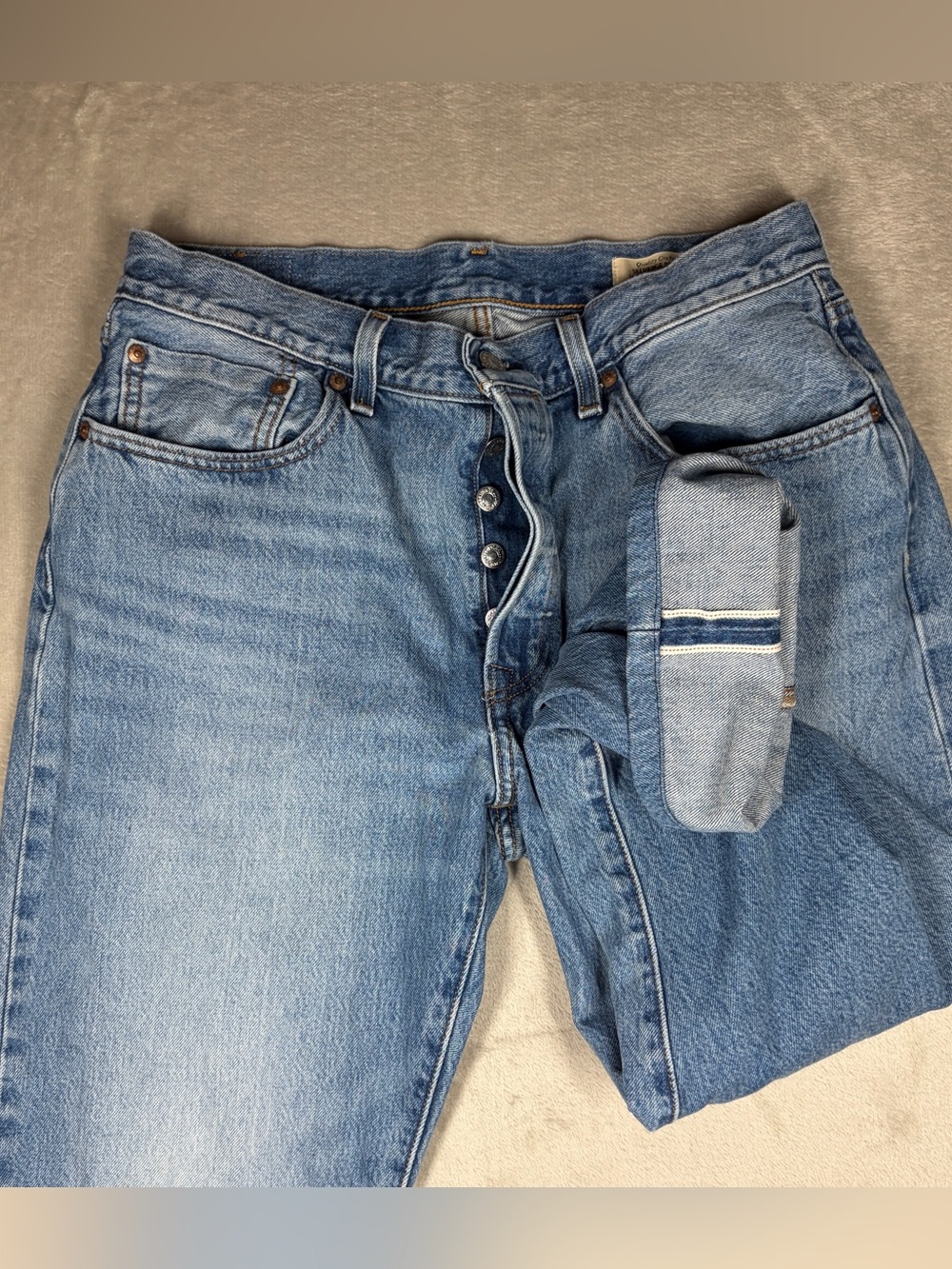 Levi’s Selvedge 501 90s Women’s Premium Big E 100% Cotton Blue Jeans Size 30